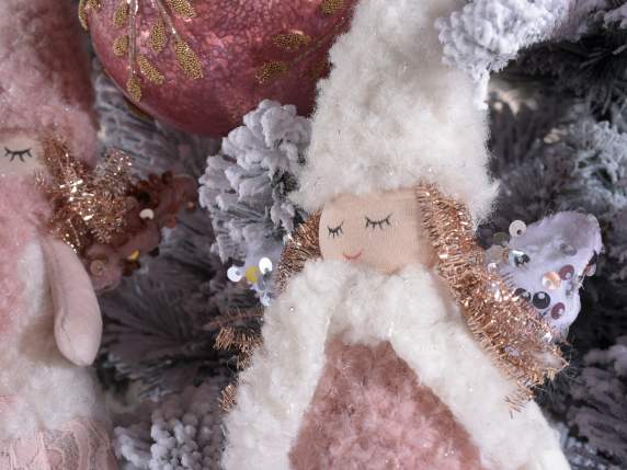 Eco fur angel to hang with lace skirt