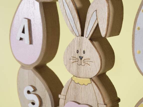 Easter colored wooden egg to place with rabbit