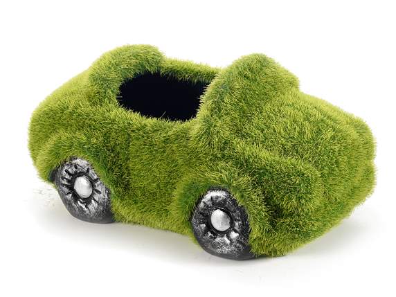 Ceramic vase covered with grass effect