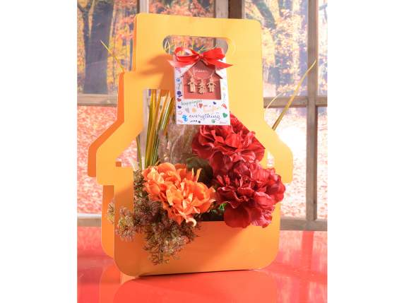 Family flower basket in semi-water repellent paper