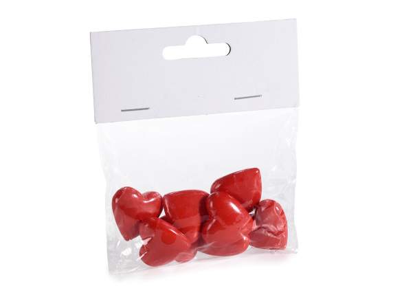 Blister with 8 resin hearts with double-sided adhesive