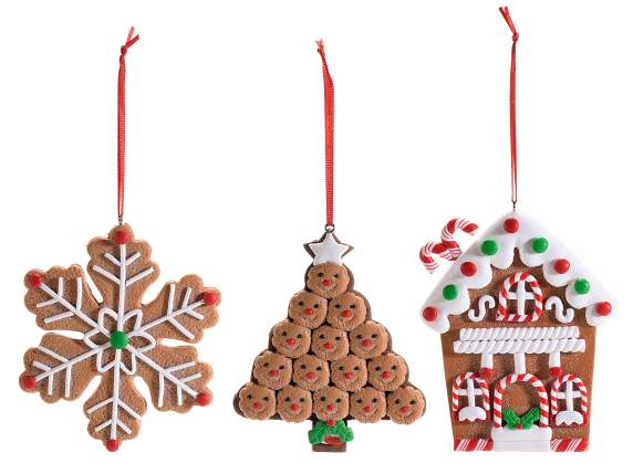 Resin paste decoration Gingerbread to hang