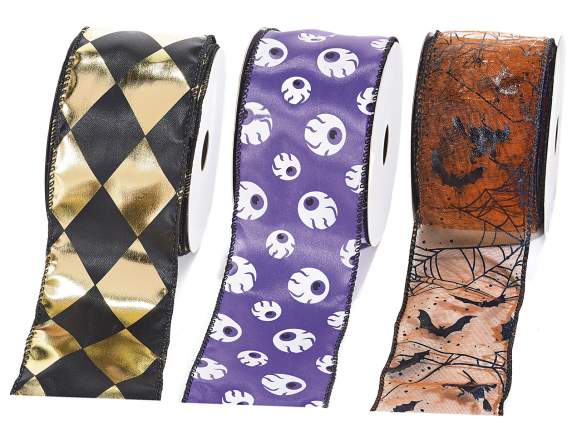 Mouldable Halloween ribbon in polyester and organza