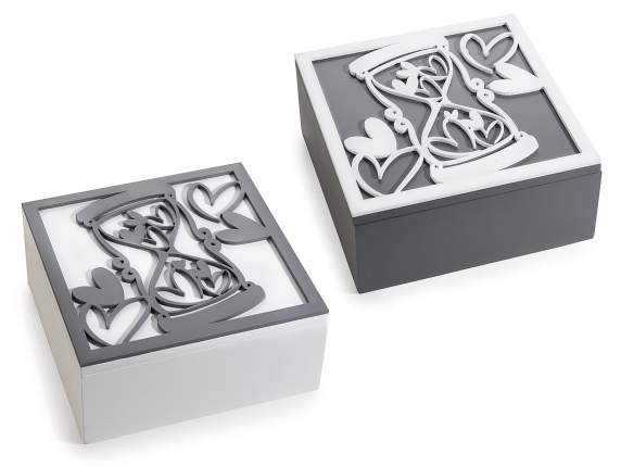 Two-tone wooden box with Time Life decoration
