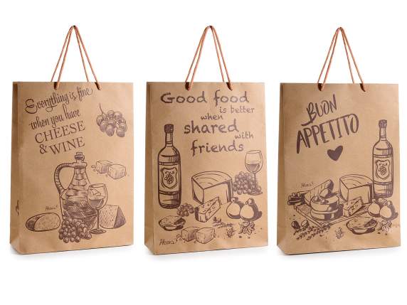 Large bag - envelope in Gourmet printed natural paper