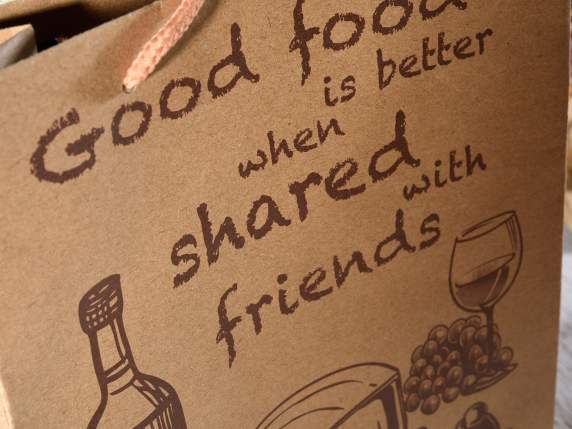 Large bag - envelope in Gourmet printed natural paper