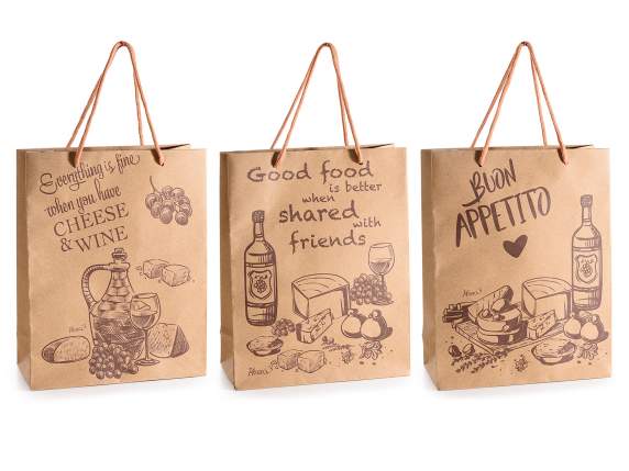 Medium bag - envelope in Gourmet printed natural paper