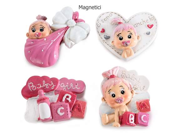Magnet in colored resin with magnet Baby Girl