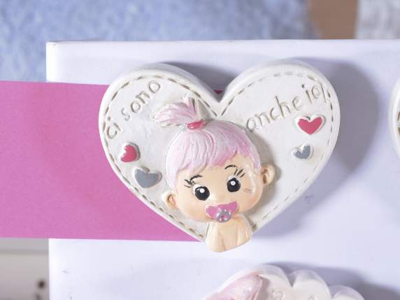 Magnet in colored resin with magnet Baby Girl
