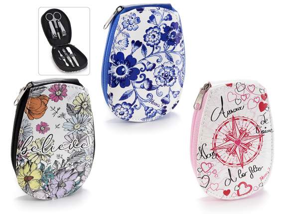 Manicure set w - 6 accessories SoChic leatherette case