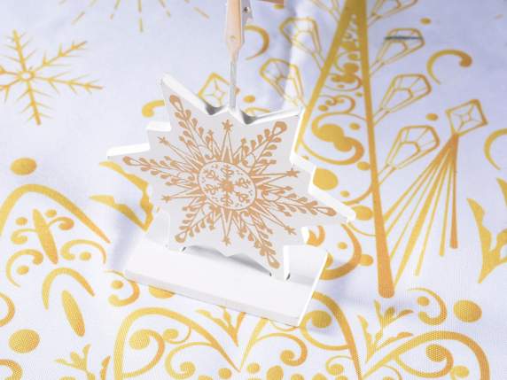 Memoclip in white wood with Regal Christmas decorations