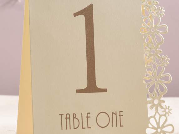 Package 15 pcs table number color ivory