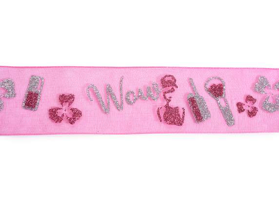 Organza ribbon with glitter writing Trucchi