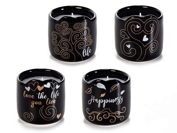 Tree of life ceramic candle in real gold
