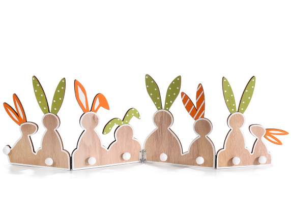 Folding Wooden Rabbit Fence with Plush Tail
