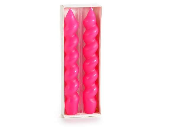 Box of 2 colored torchon candles