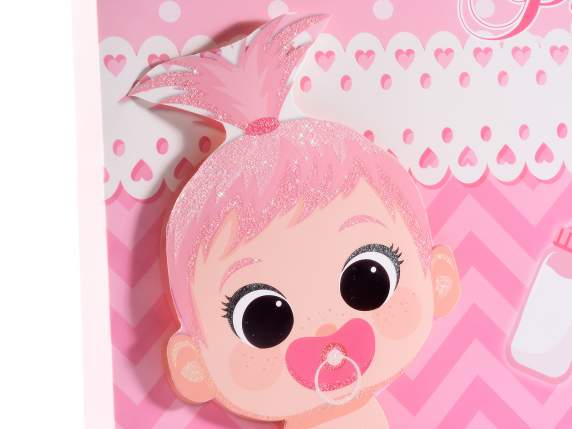 Medium bag - envelope in paper with 3D New Born decoration