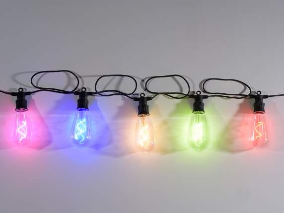 Chain of colored led lights with neon effect 5mt with 10 bul