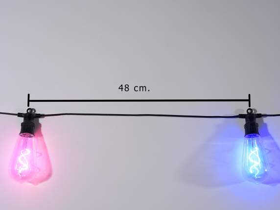 Chain of colored led lights with neon effect 5mt with 10 bul