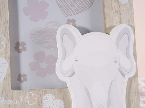 Wooden photo frame with Elefantini decoration to hang - pl