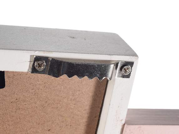 Photo frame with 4 multicolored wooden frames to hang