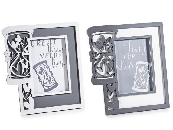 Two-tone wooden photo frame with Time Life decoration to b