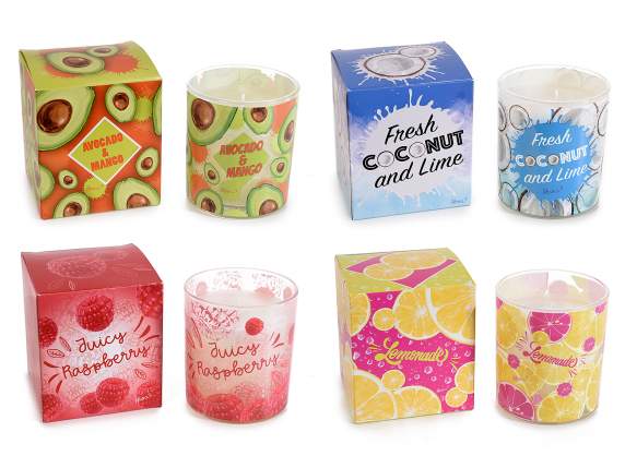 Scented candle in glass jar in gift box