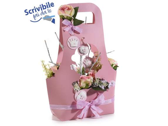 Baby flower basket in semi-water repellent paper