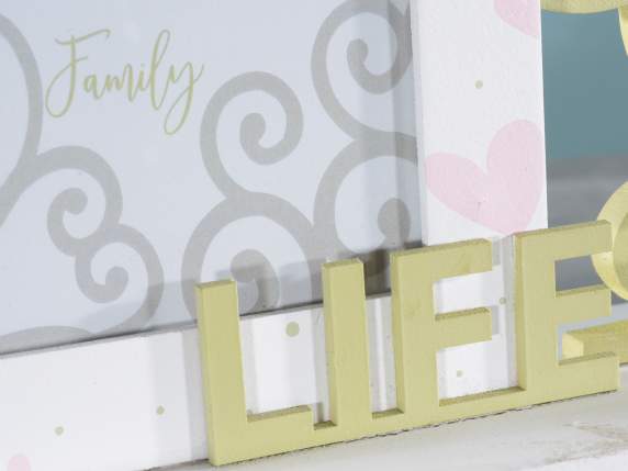 Wooden photo frame with Tree of Life decoration