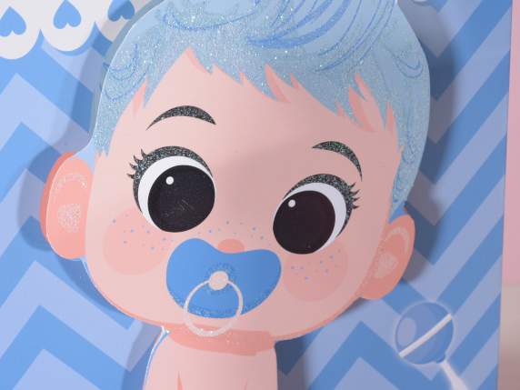Medium bag - envelope in paper with 3D New Born decoration