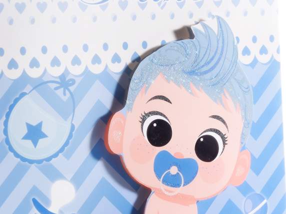 Medium bag - envelope in paper with 3D New Born decoration