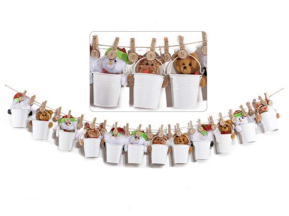 Advent calendar with Christmas candy bucket