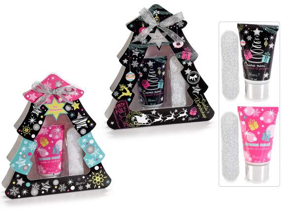 Gift set with 30ml hand cream and silver glitter file