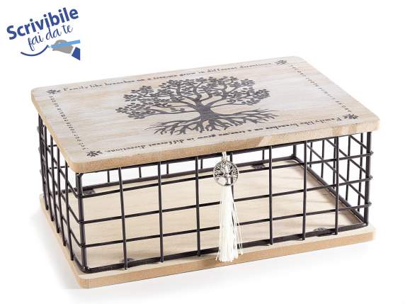 Wooden box with Tree of Life lid and grill