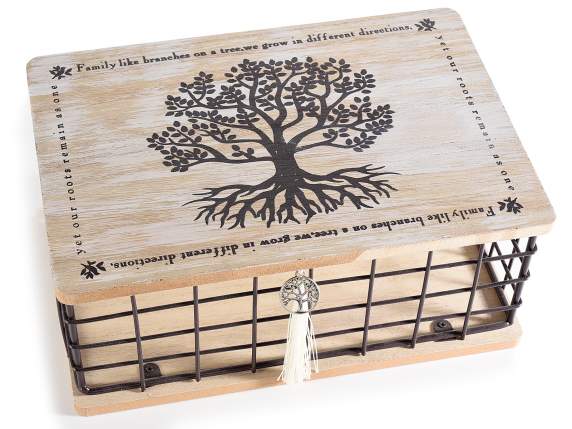 Wooden box with Tree of Life lid and grill