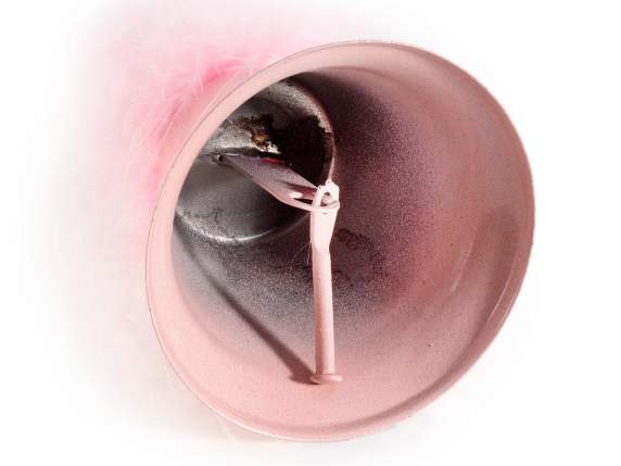 Campanilla de metal con ángel de resina para colgar