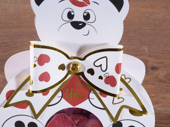 Coffre en papier avec fenêtre, en forme dours en peluche