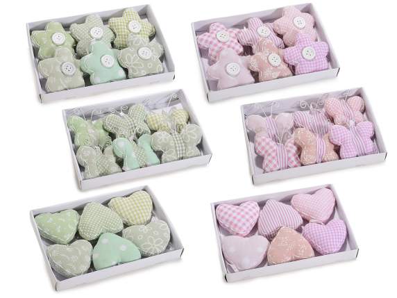 Cutie cu 6 decoratiuni din material capitonat de agatat