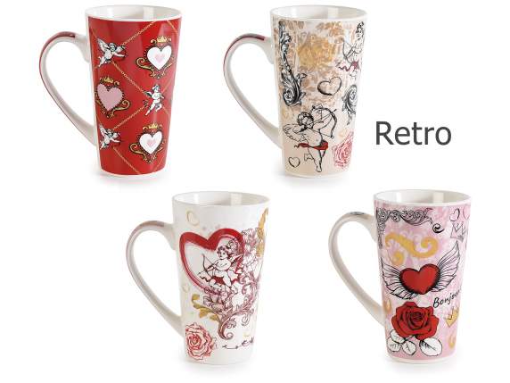 Cana din portelan Cupido Barocco cu decoratiuni aurii