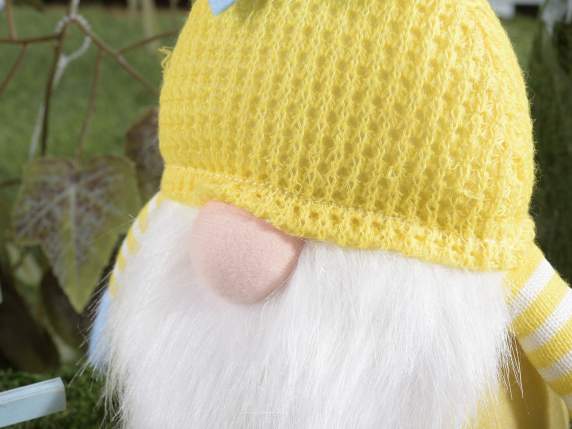 Cloth gnome with bow and bunny ears