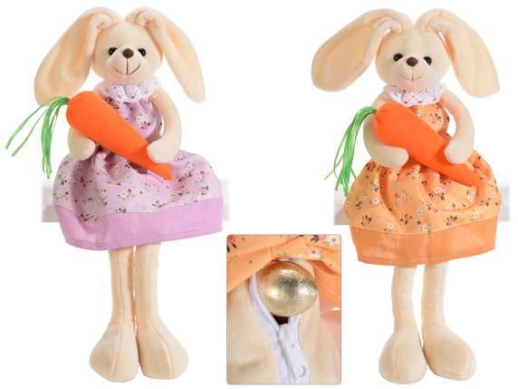 Long legs bunny plush cake holder with carrot