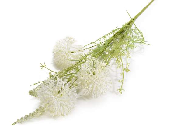 Bunch of artificial flowers dandelions and wild ear