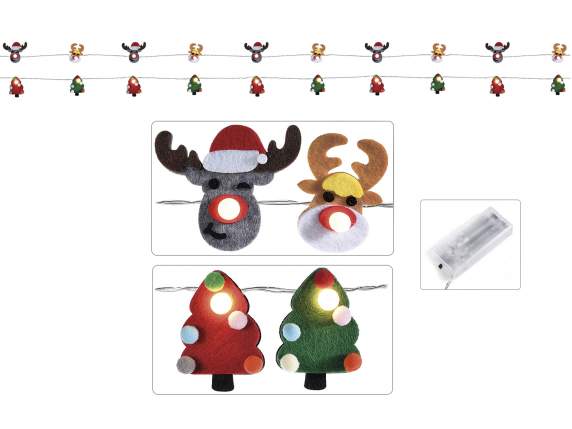 Decorative thread of Christmas subjects in cloth with LED
