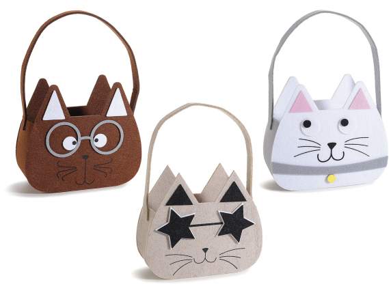 Decorated cloth handbag Funny Cats