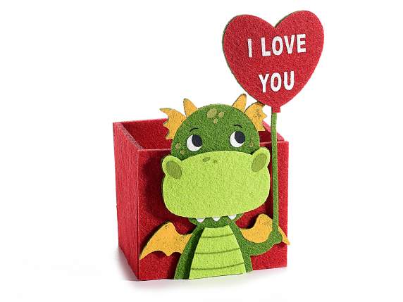Cloth container with dragon in love