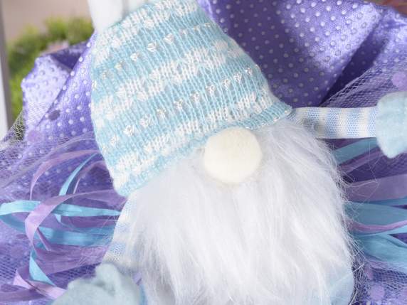 Cloth and fabric bunny gnome with moldable arms