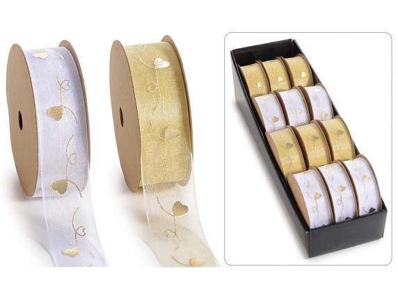 Exhibitor 12 organza ribbons with golden print