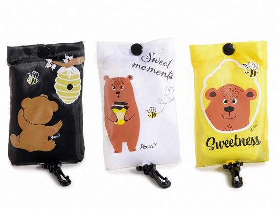 Resealable polyester bag with Birba Bear print