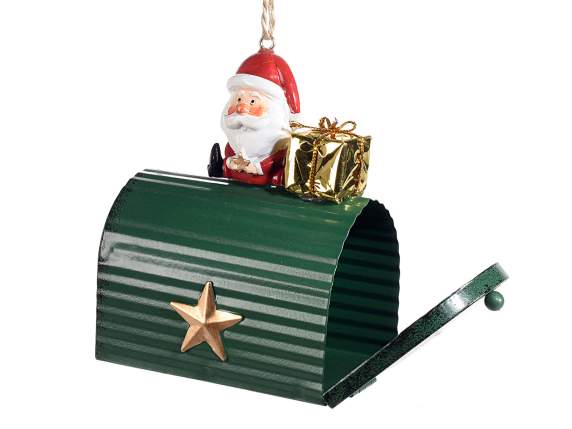 Metal letter holder with Christmas character to hang