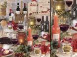 Configuración temática de vino con accesorios deco